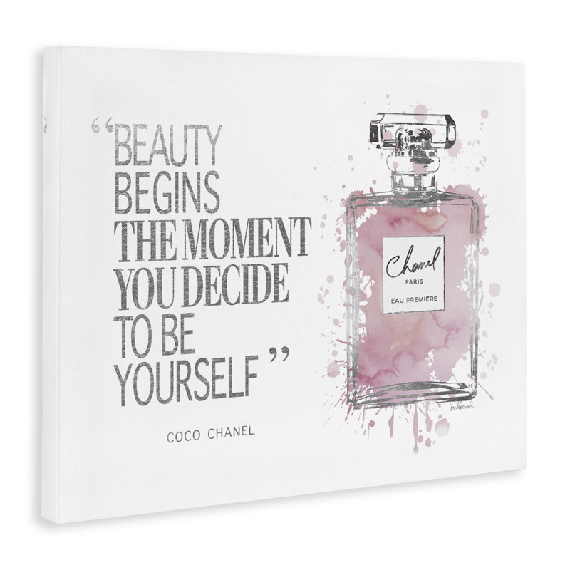 «Beauty Begins Fashion Perfume», art textuel, H 24 po x l 30 po