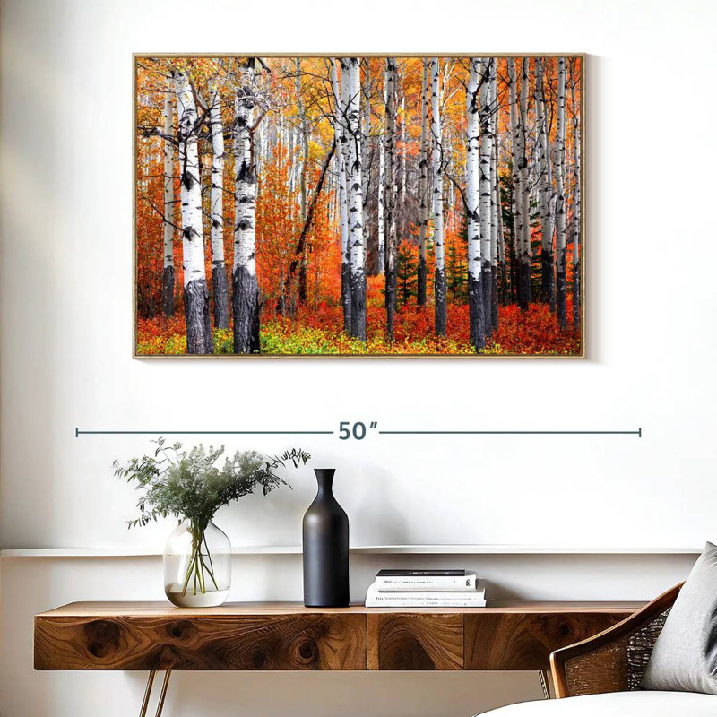 Forêt de trembles de Banff, Cadre flottant en bois naturel, 40 po x 27 po
