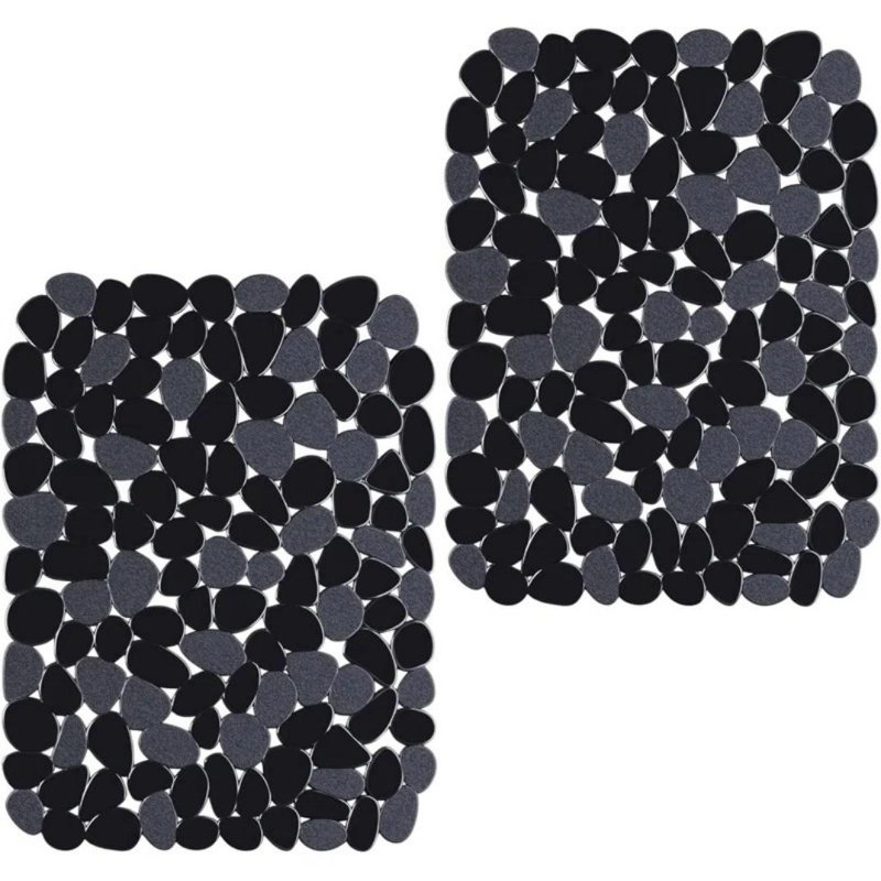 Tapis de drainage anti-dérapant pour cuisine 2 pièces, Noir