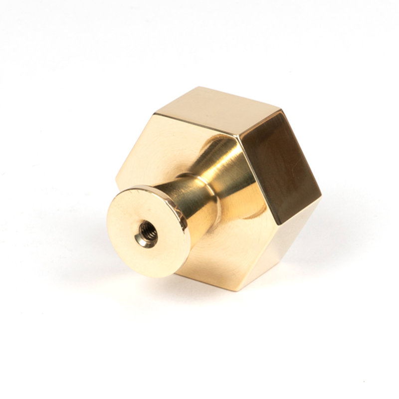 Geometric Knob, Polished Brass, 4 cm