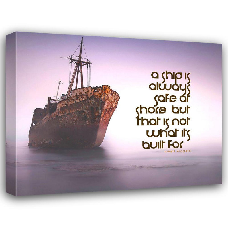 «Breakwater Bay», reproduction d'art sur toile tendue à la galerie ArtyQuotes: Einstein Quote: Always at Shore