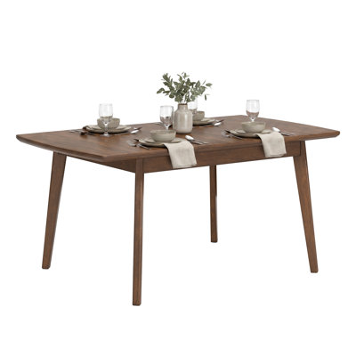 Jameila 64 " Extendable Rectangular with Solid Wood Base Dining Table