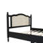 Base de lit plateforme en bois avec tête de lit en rotin-362924386-362924389