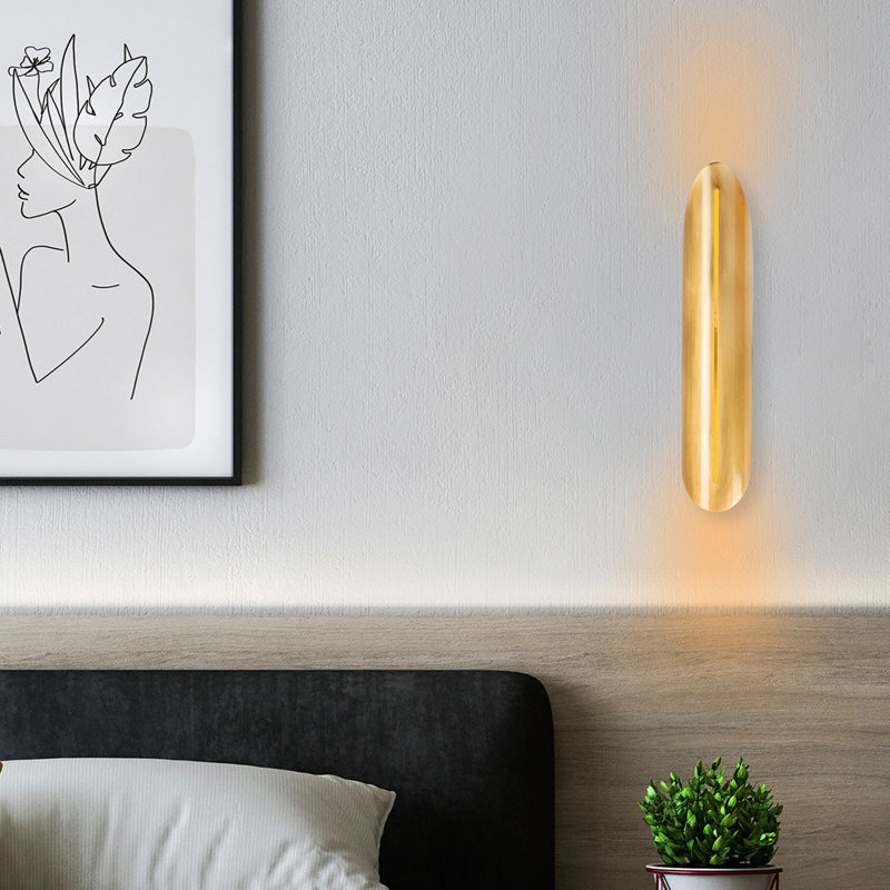 Lampe murale moderne en or 15,7 po x 5,1 po x 15,7 po | Corps en fer durable, douille E14 (40 W maximum) | Design élégant pour la maison, l'hôtel et les espaces glamour | Certifié IP20 | Parfait pour les décors contemporains et l'éclairage ambiant