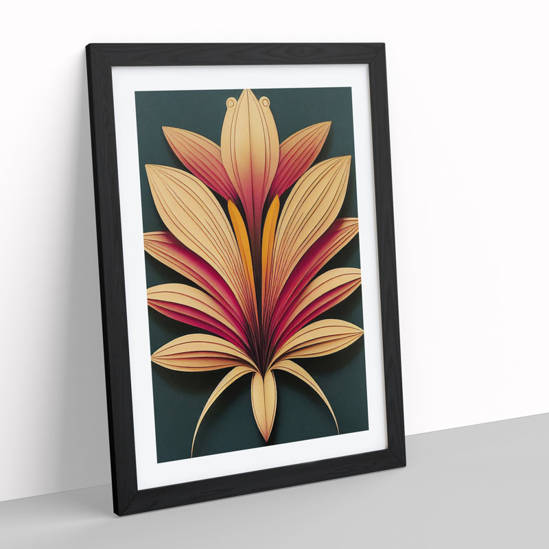 Flower No.4 - Single Picture Frame Print, Black Framed, 46cm H x 34cm W x 2cm D