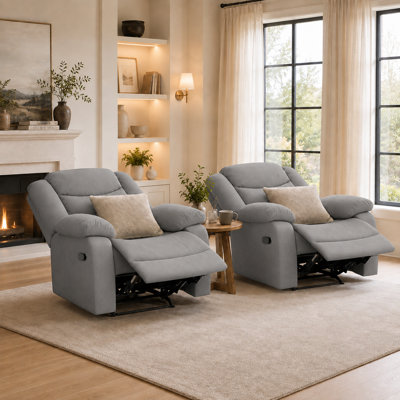 Fauteuil inclinable manuel rembourré, respirant et doux pour la peau de 35 pouces, réglable en plusieurs positions