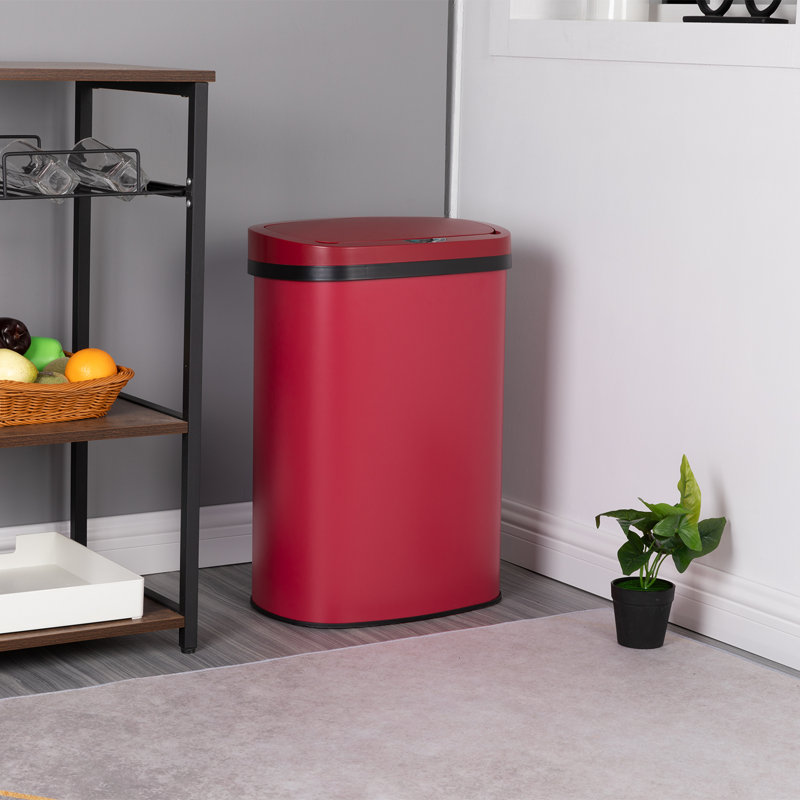 Poubelle à capteur de mouvement 13 gallons, Rouge