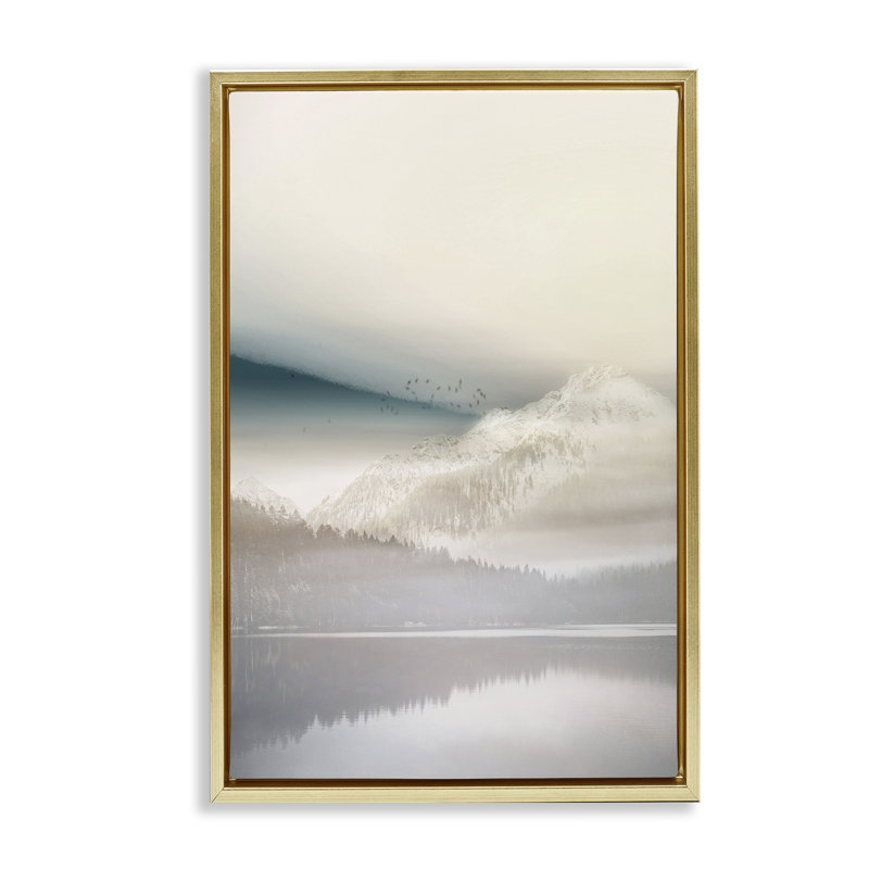 Vanilla Landscape View Floating Frame, design by Gemma Bardot, 31" H x 21" W, Metallic Gold Floater Frame