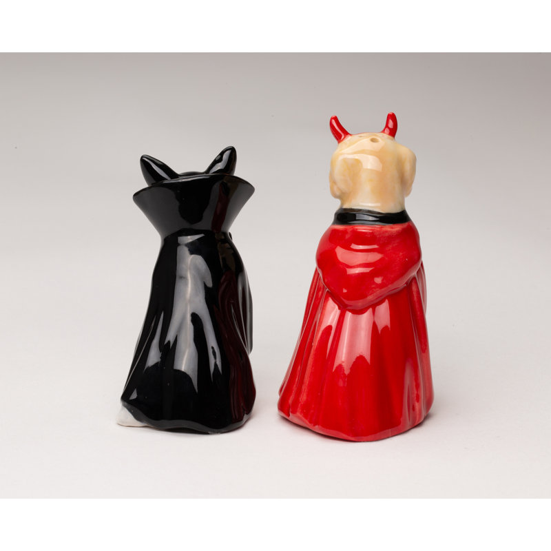Cosmos Gifts Devil and Dracula Dog Salt and Pepper Shaker Set
