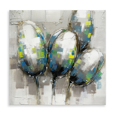 Abstract Blue Tulips Tablecloth - Indoor Outdoor Home Decor