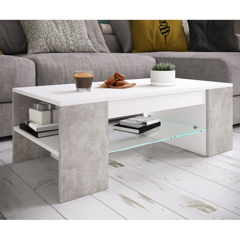 Cohette Coffee Table with Storage, Grey/Brown/Blue