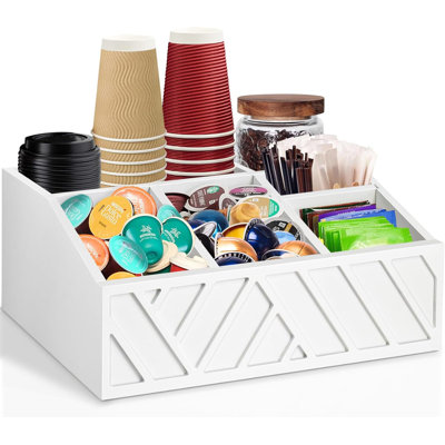 Support à café, panier à capsules de café en bois, support à thé et à condiments, support à accessoires de style café rustique