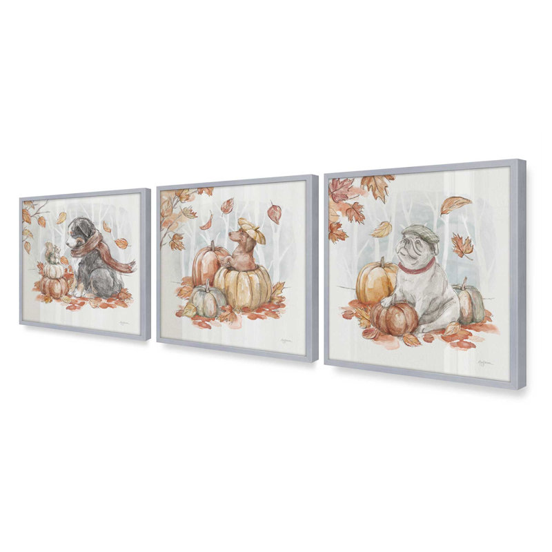 Ensemble de 3 reproductions de citrouilles, Chrome poli, 20 po x 20 po