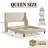 Melaya Elegant Wingback Upholstered Platform Bed Frame – Luxurious Design with Gold Piping, Sturdy Support, and Easy Assembly-640475837-640475827