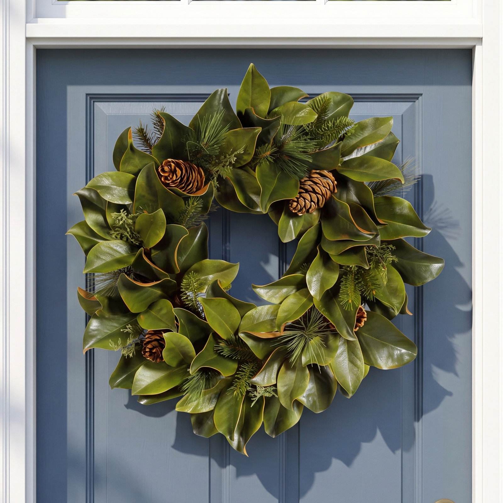 24'' Faux Magnolia Polyester Wreath