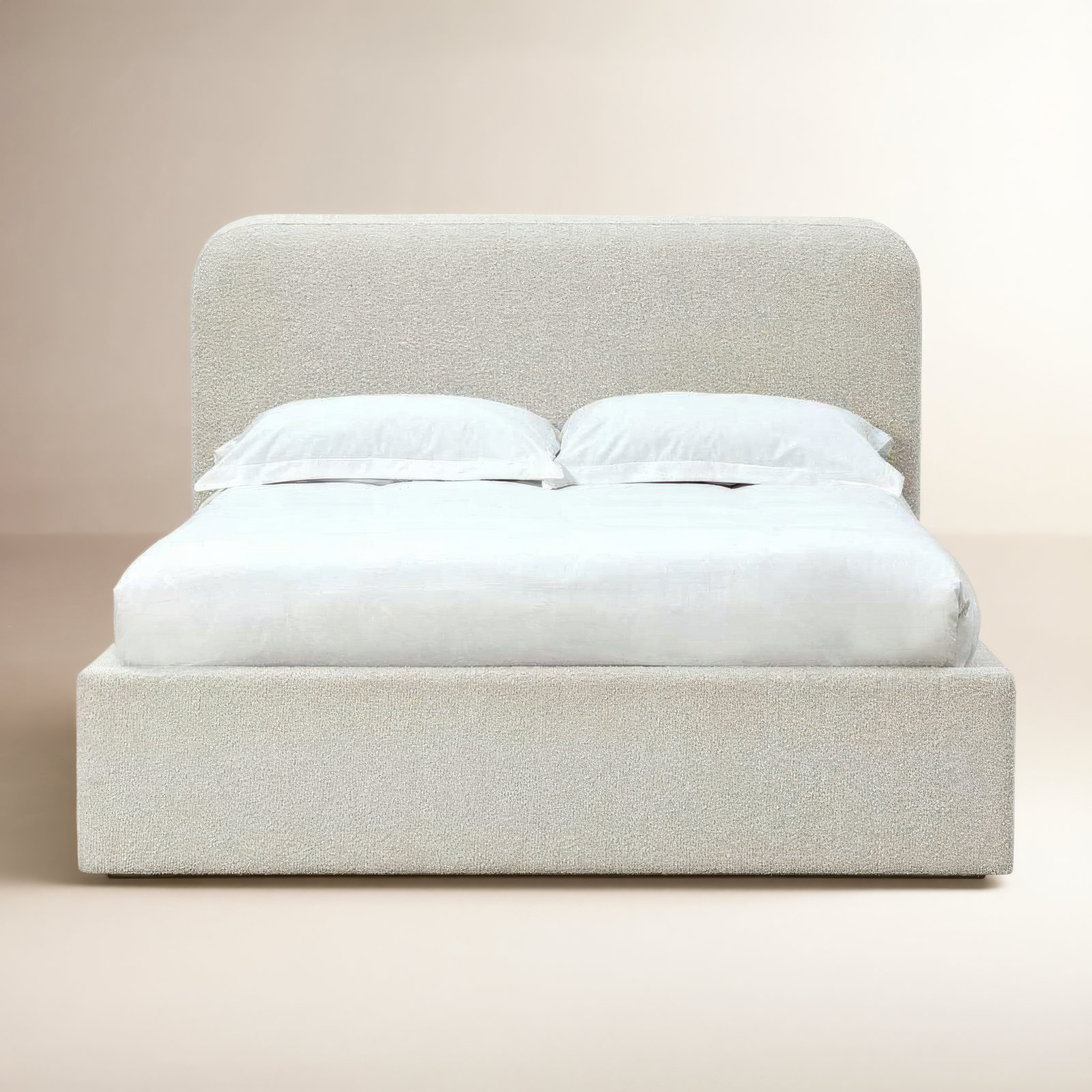Bailee Upholstered Bed, California King, White Boucle