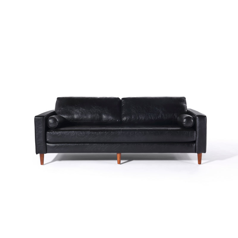 Canapé en cuir Cosmic, Cuir véritable noir