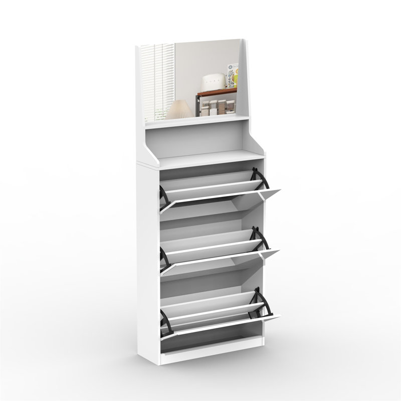 Shoe Cabinet With 3 Mirrors