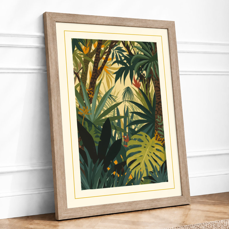 Jungle Canopy Tropical - Framed Print, A3 - 42.0 x 29.7 cm, Oak