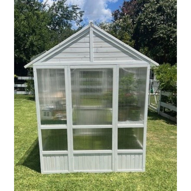 Zylina White Wood Greenhouse with Acrylic Panels, 84in x 72in x 72in