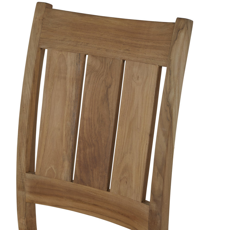 Croquet Patio Dining Chair with Cushion, Croquet Teak #4 Natural Teak