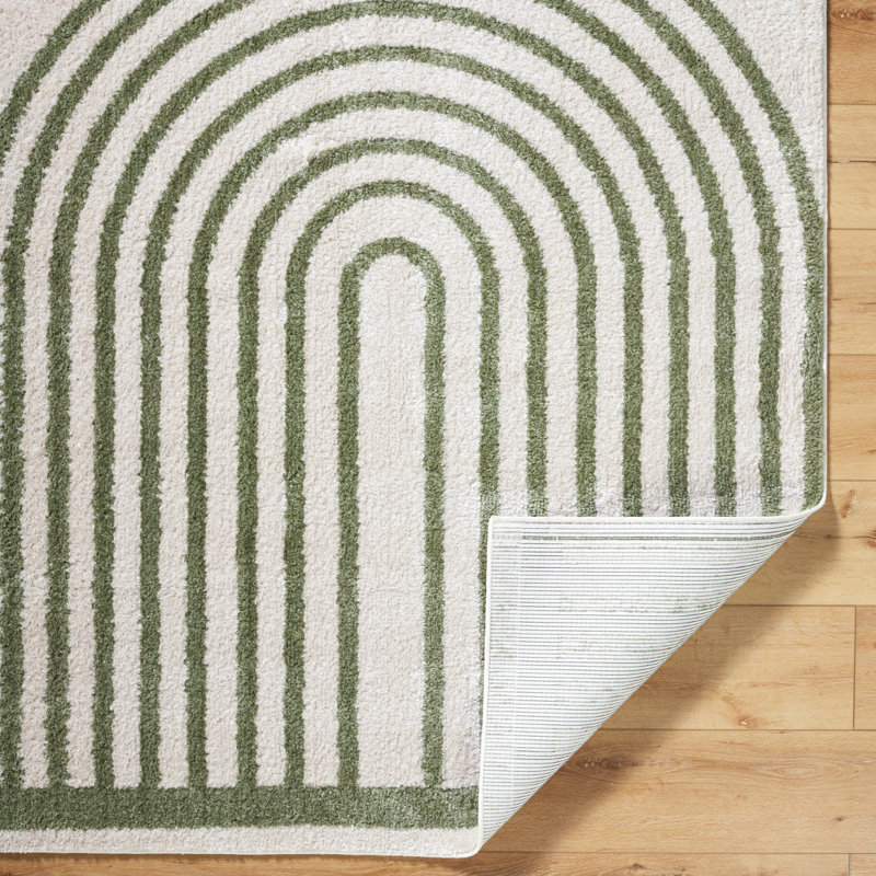 Green Modern Washable Shaggy Rug, Geometric Anti-Slip Rug For Living Room, Dining Room, Bedroom, Kitchen