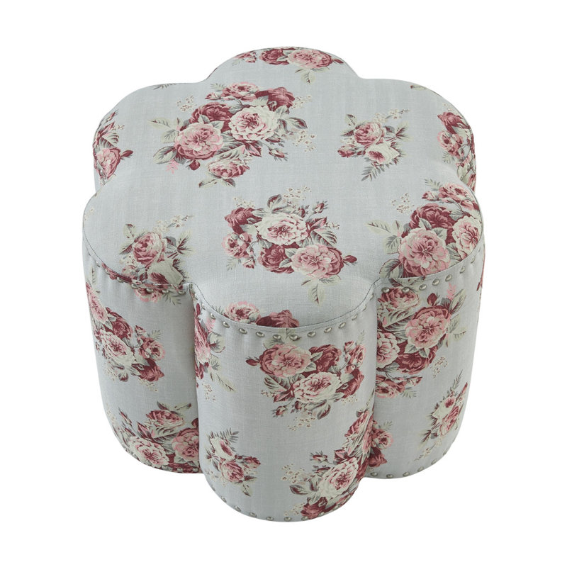 Repose-pieds 25 po en lin rose