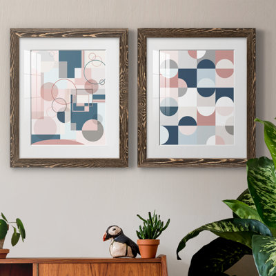 Modern Geo - ensemble de 2 peintures