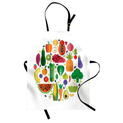 East Urban Home Vegetable Apron, Cooking Gardening, Adult Size, Multicolor
