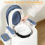 Commode de chevet, toilette portative pour adultes, chaise de toilette avec accoudoirs bleu
