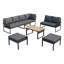 Outdoor Conversation Set 8 Places With 3 Sofas, 2 Stools And 1 Table Grey