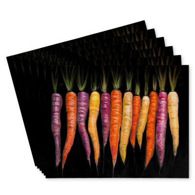 Colorful Carrots Varieties Polyester Eiver Set of 6