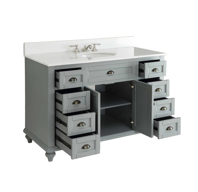 Ensemble de meuble-lavabo simple 49 po Evelyn, gris