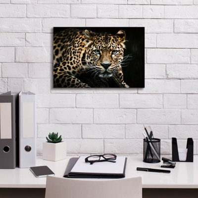 Léopard sur la chasse sur toile