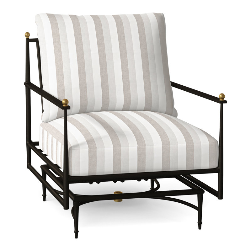 Roma Patio Armchair with Cushions, No Welt, Perigold Direction Linen, Standard Plus