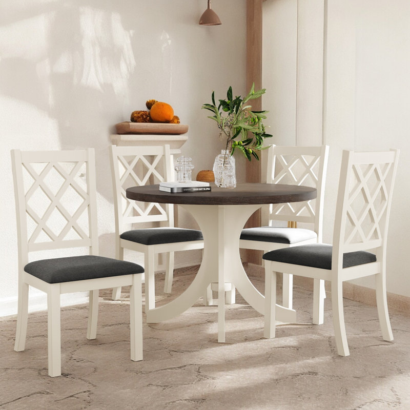 Ensemble de salle à manger pour 4 personnes, plateau de table rond, ensemble de salle à manger, ensemble de salle à manger