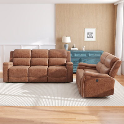 2 - Piece Faux Leather Power Reclining Living Room Set with Cup Holders