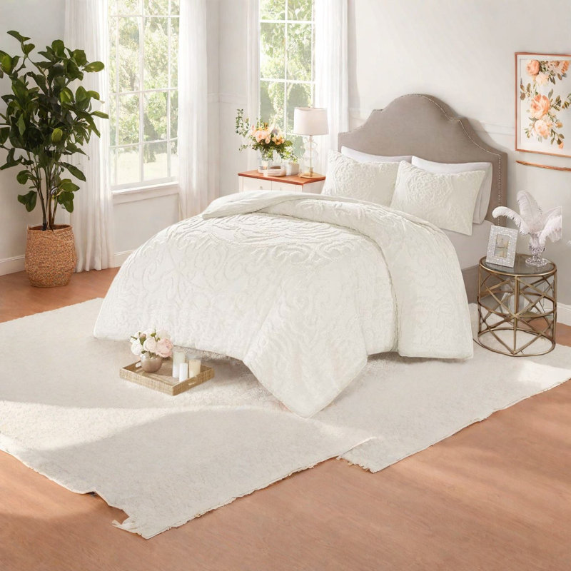 Ensembles de literie en coton touffeté à grand lit, médaillon Boho Home Comfort