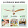 52 In. 3 Reversible Blades Adjust Height Ceiling Fan With Dimmable Led Light & Remote Control
