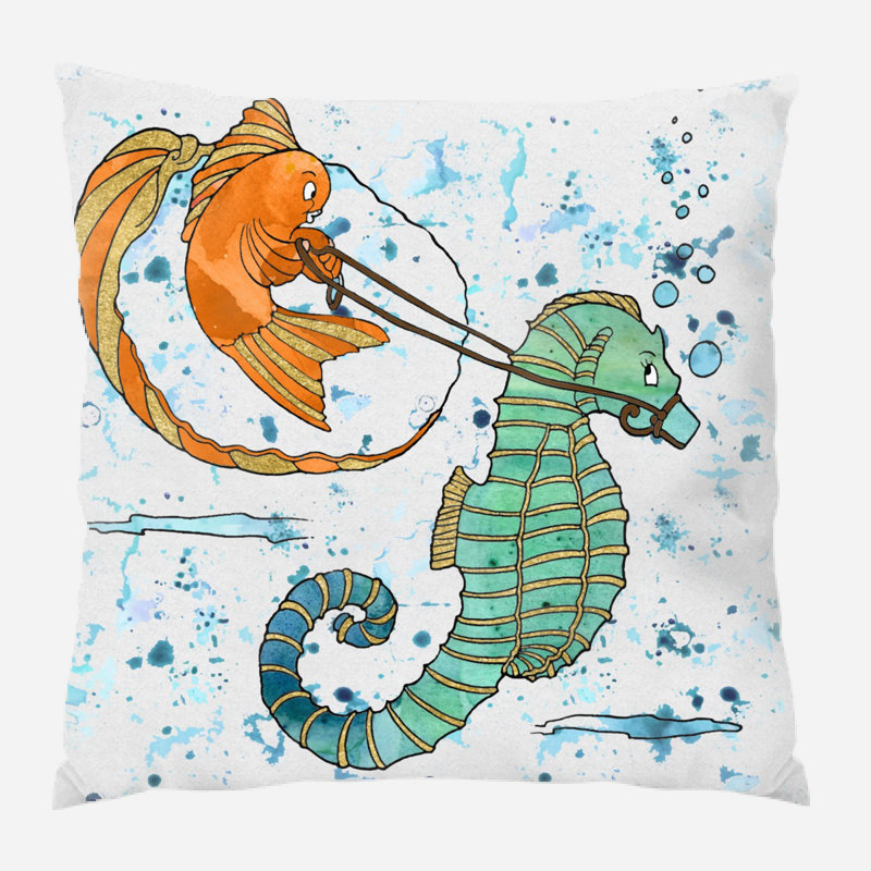 Coussin un poisson rouge Riya, Microsuède, Intérieur