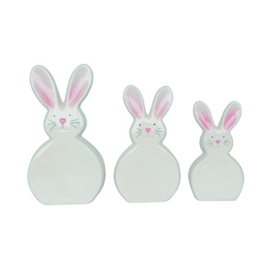 Manito Ceramic 11.25" Slim Funny Bunnies Décor
