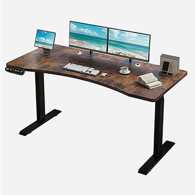Bureau électrique debout à hauteur réglable 63 po x 30 po à deux moteurs Curve
