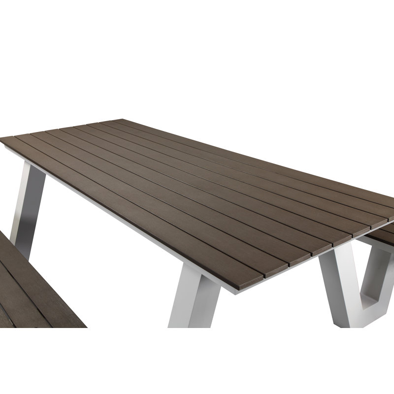 Lukas Outdoor Picnic Table, Gray