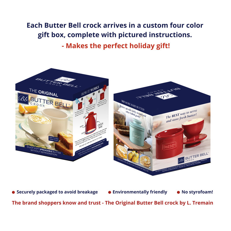 Matte Black Ceramic Butter Bell Crock for Spreadable Butter