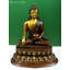 Statue de Bouddha en laiton de 20 po en Bhumisparsha Mudra - sculpture de méditation fabriquée à la main en argent noir pour l'autel et le décor spirituel-70751334