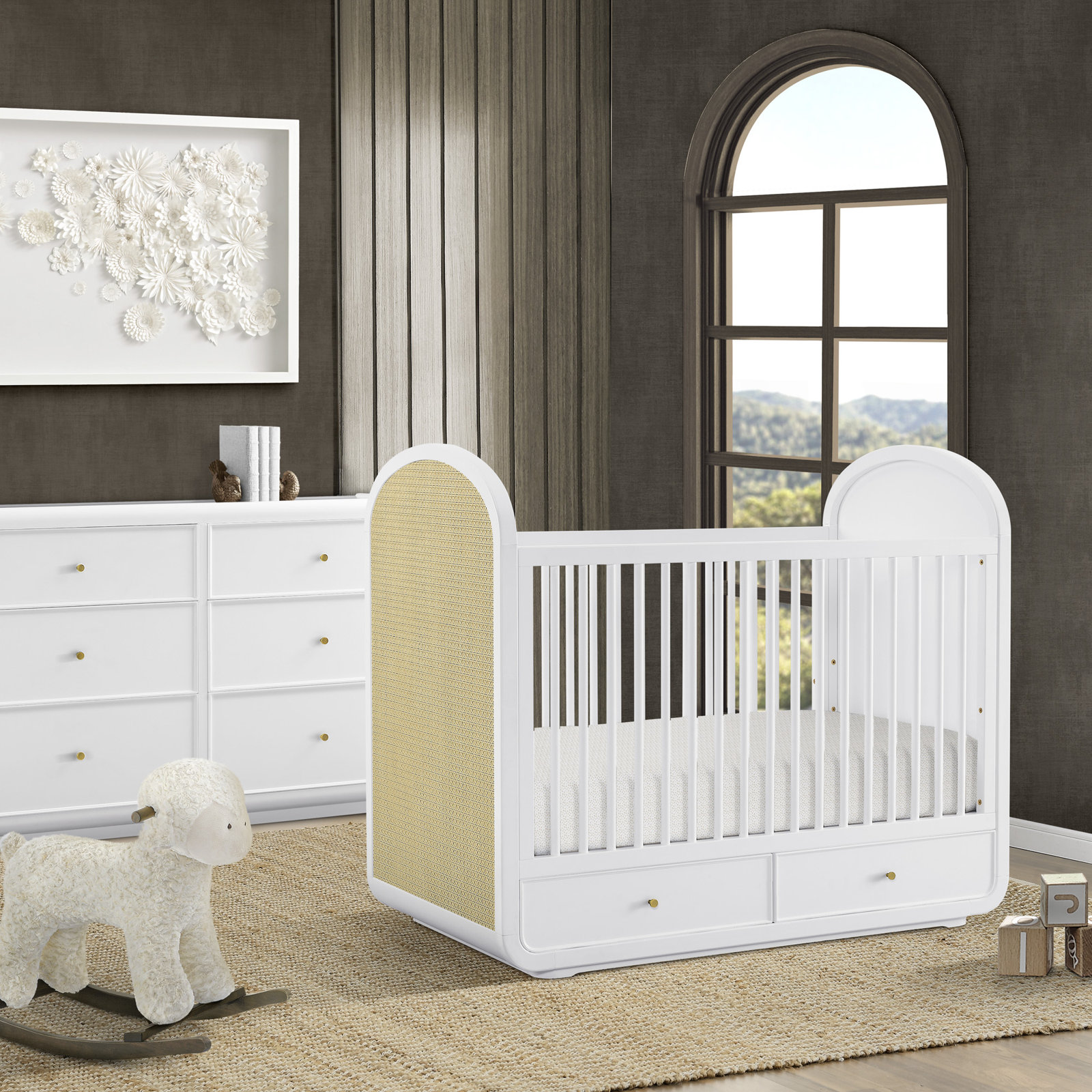 Aspen 4-in-1 Convertible Crib, White
