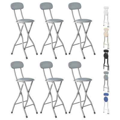 Upholstered Counter Stool with Metal Frame