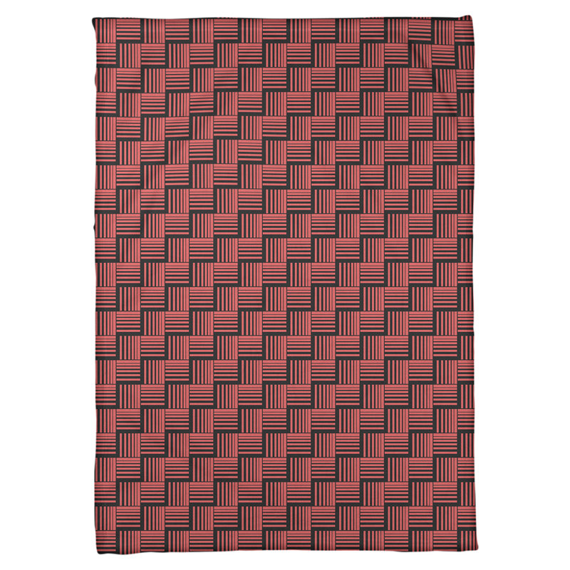 Couverture polaire à rayures classic basketweave, l 60 po x L 80 po, Rouge foncé