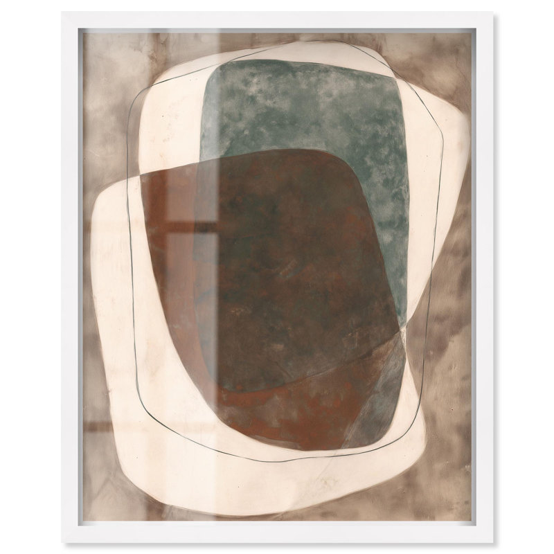 Décoration murale moderne Outline Forms III Shadowbox Print par Art Remedy, cadre blanc, 30 x 36, H 37 po x l 31 po