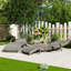 Ensemble de chaise longue de patio en osier toutes saisons avec table d'appoint coulissante et dossier réglable-604980067